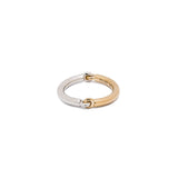 Two Tone Aquila band Ring Yellow Gold White Gold
