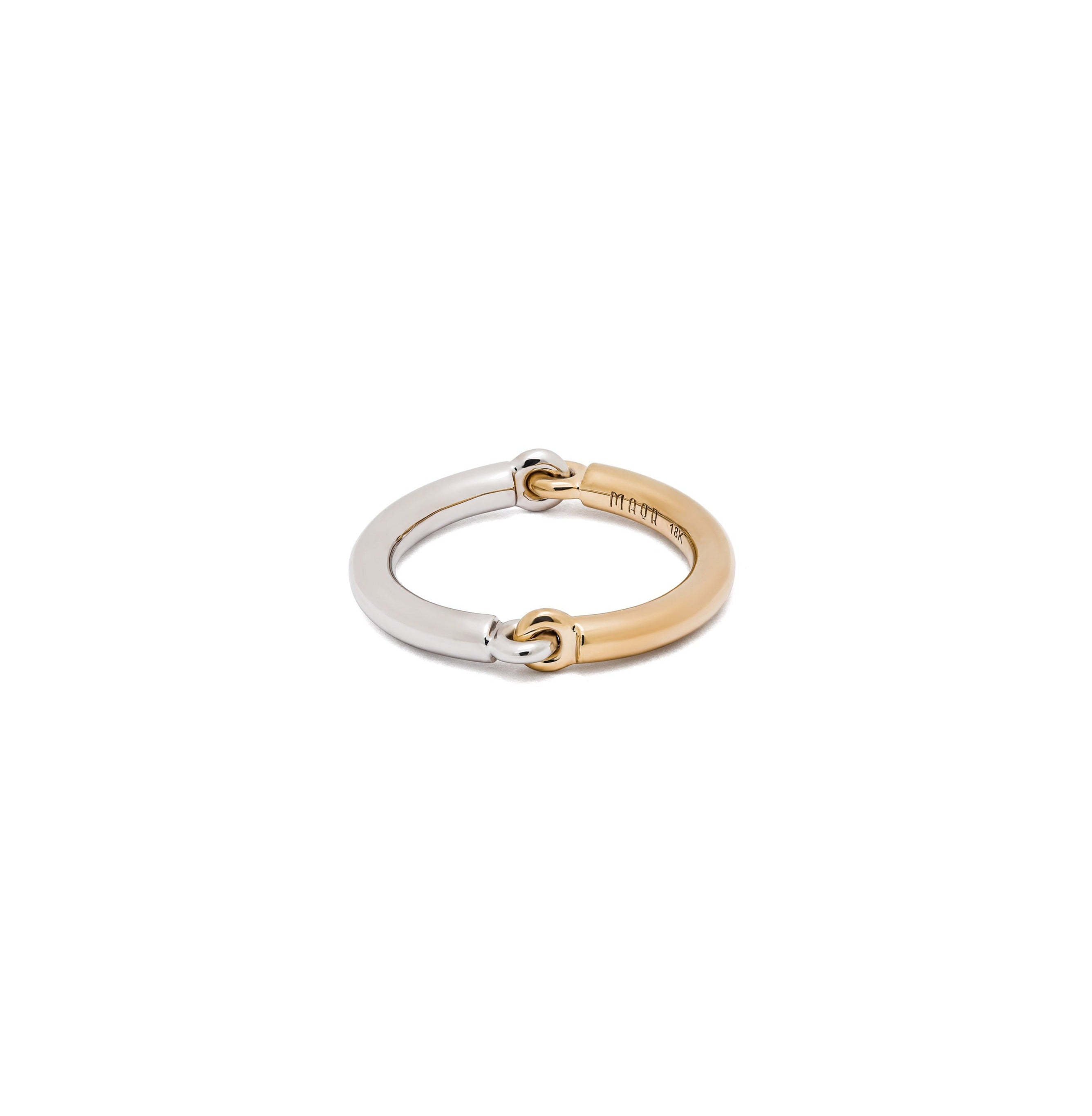 Two Tone Aquila band Ring Yellow Gold White Gold