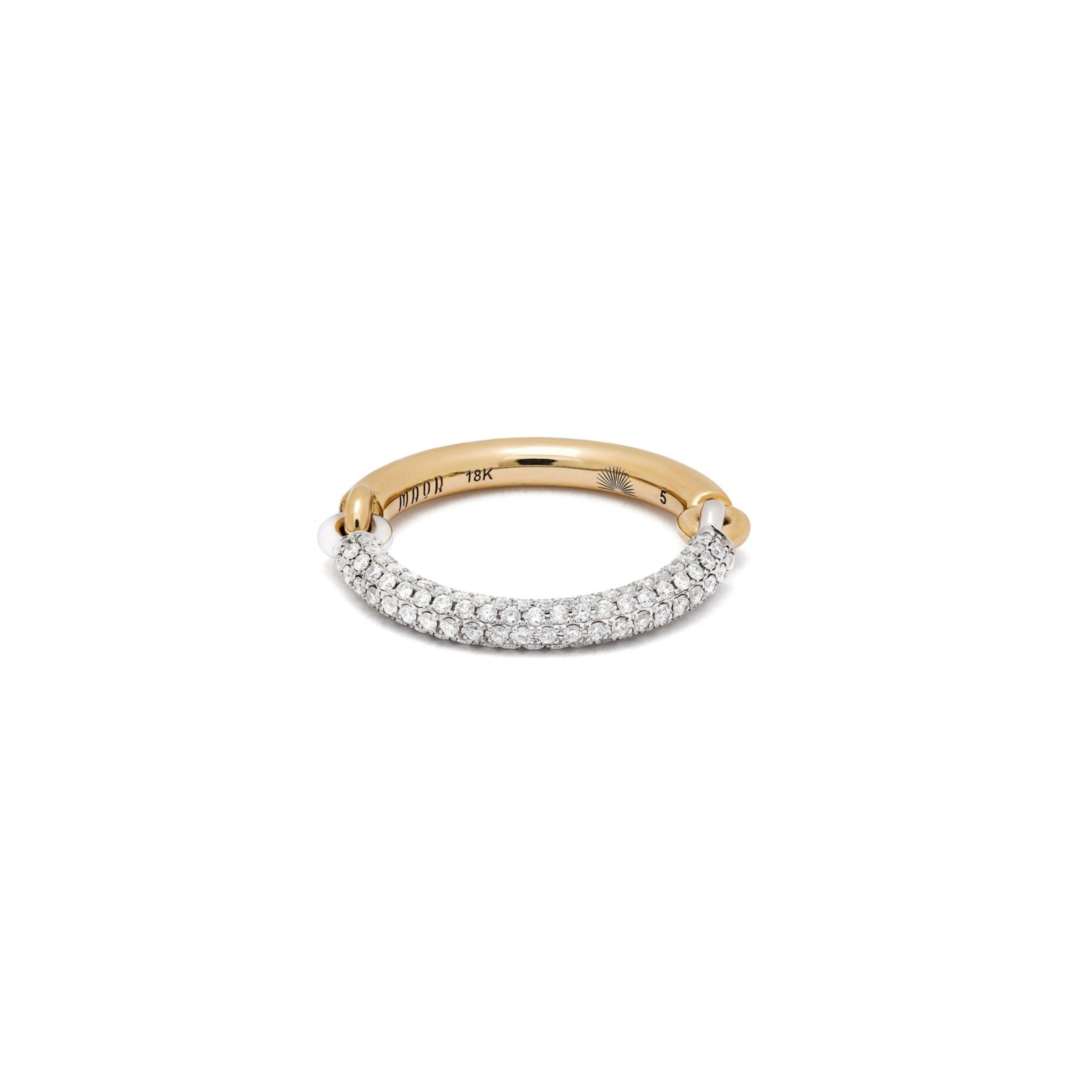 MAOR Aquila hinged band ring with white gold and yellow gold