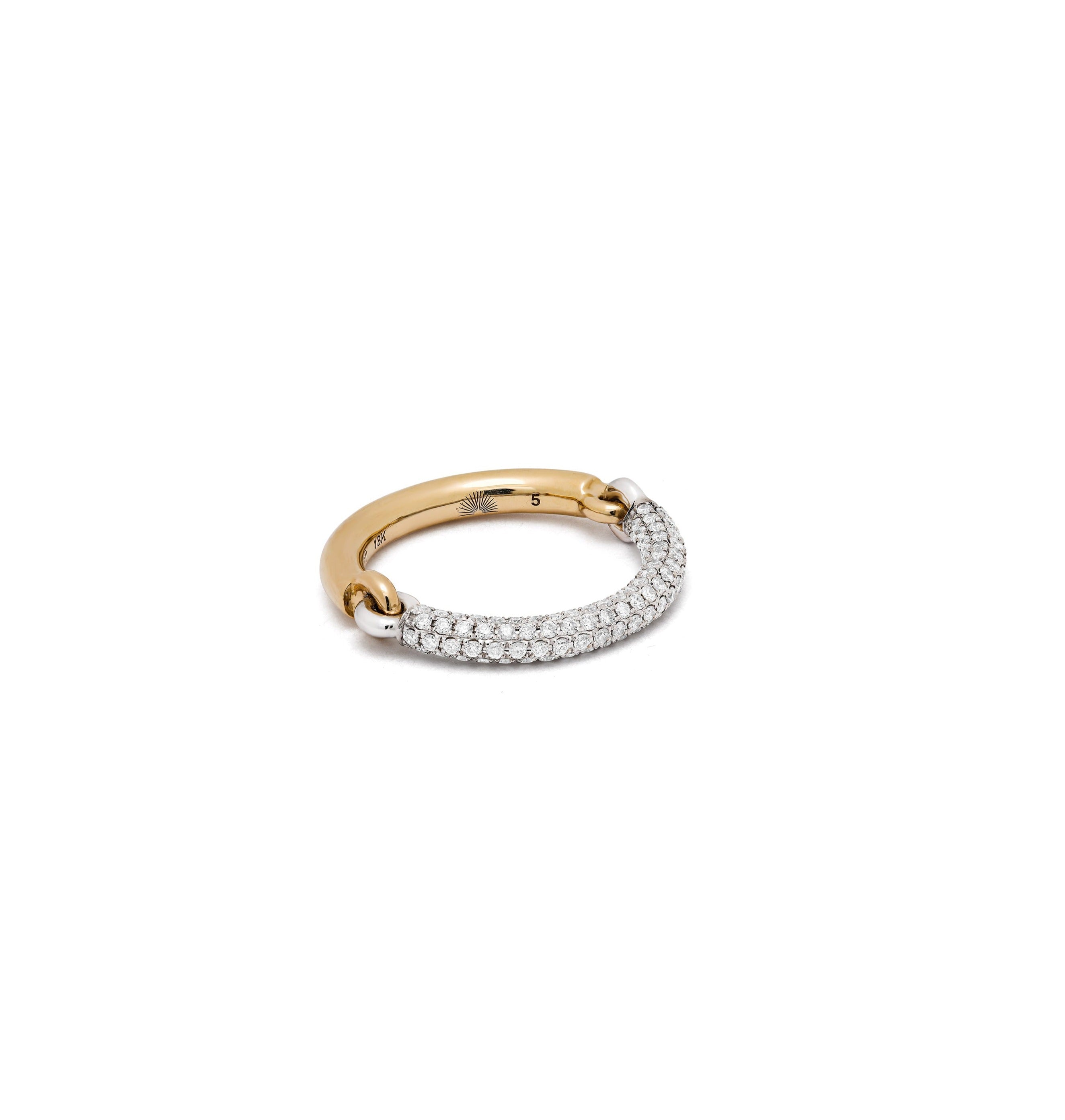 MAOR Aquila hinged band ring with white gold and yellow gold