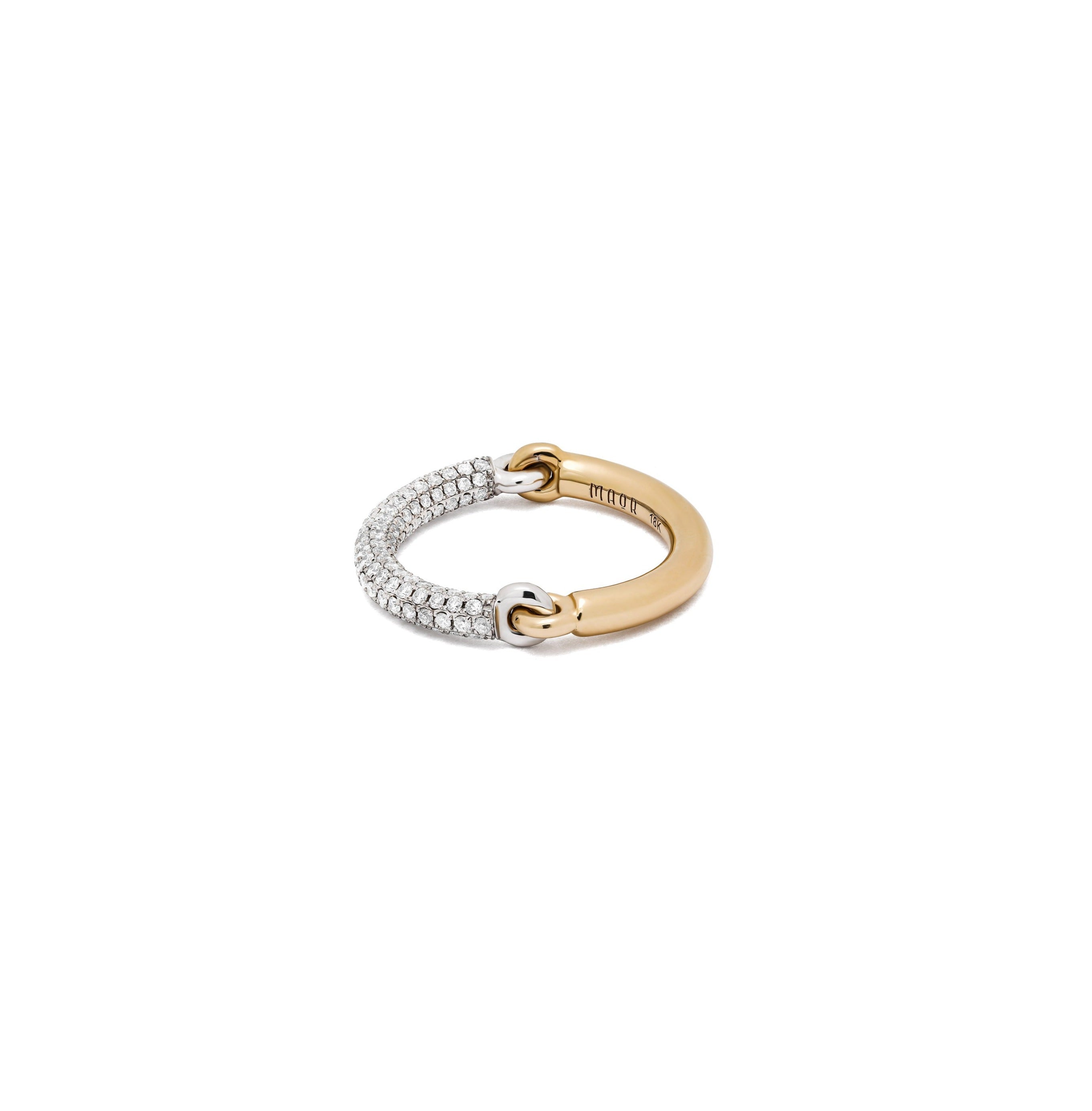 MAOR Aquila hinged band ring with white gold and yellow gold