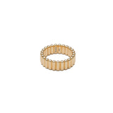 Capsule Ring | 7mm | Pave Edge | Yellow Gold