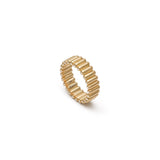Capsule Ring | 7mm | Pave Edge | Yellow Gold