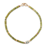 Cherish Bracelet | Afghan Jade | Pave Detail | Yellow Gold