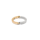 Two Tone Half Pave Circinus Ring Yellow Gold- MAOR