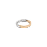 Two Tone Half Pave Circinus Ring Yellow Gold- MAOR