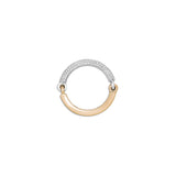 Two Tone Half Pave Circinus Ring Yellow Gold- MAOR