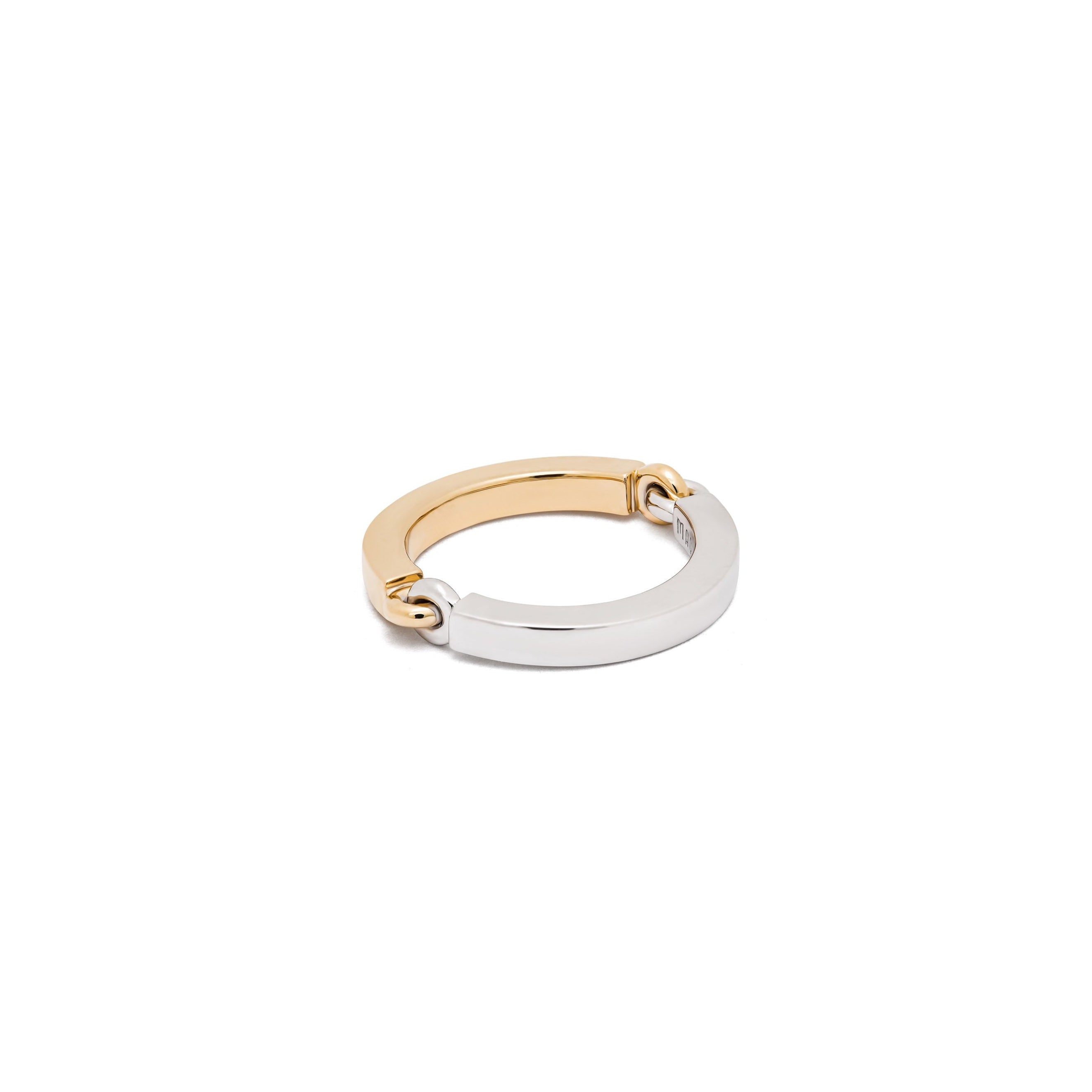 Two Tone Circinus band Ring Yellow Gold White Gold