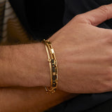 Creosote Bracelet | Dark Afghan Jade I Yellow Gold