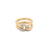 Unity Curb Ring | 3mm I Pave Detail I Yellow Gold