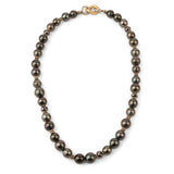 Les Noir Necklace | Tahitian Pearls | Pave Detail | Yellow Gold