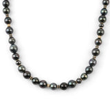 Les Noir Necklace | Tahitian Pearls | Pave Detail | Yellow Gold