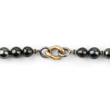 Les Noir Necklace | Tahitian Pearls | Pave Detail | Yellow Gold
