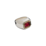 Solitaire Ring | Garnet | Mixed Metal