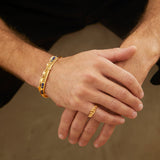 Curb Chain Ring | Small Scale | Yellow Gold | Diamond Detail
