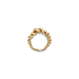 Curb Chain Ring | Small Scale | Yellow Gold | Diamond Detail