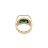 Solitaire Rectangle Ring | Small Scale | Emerald | Mixed Metal
