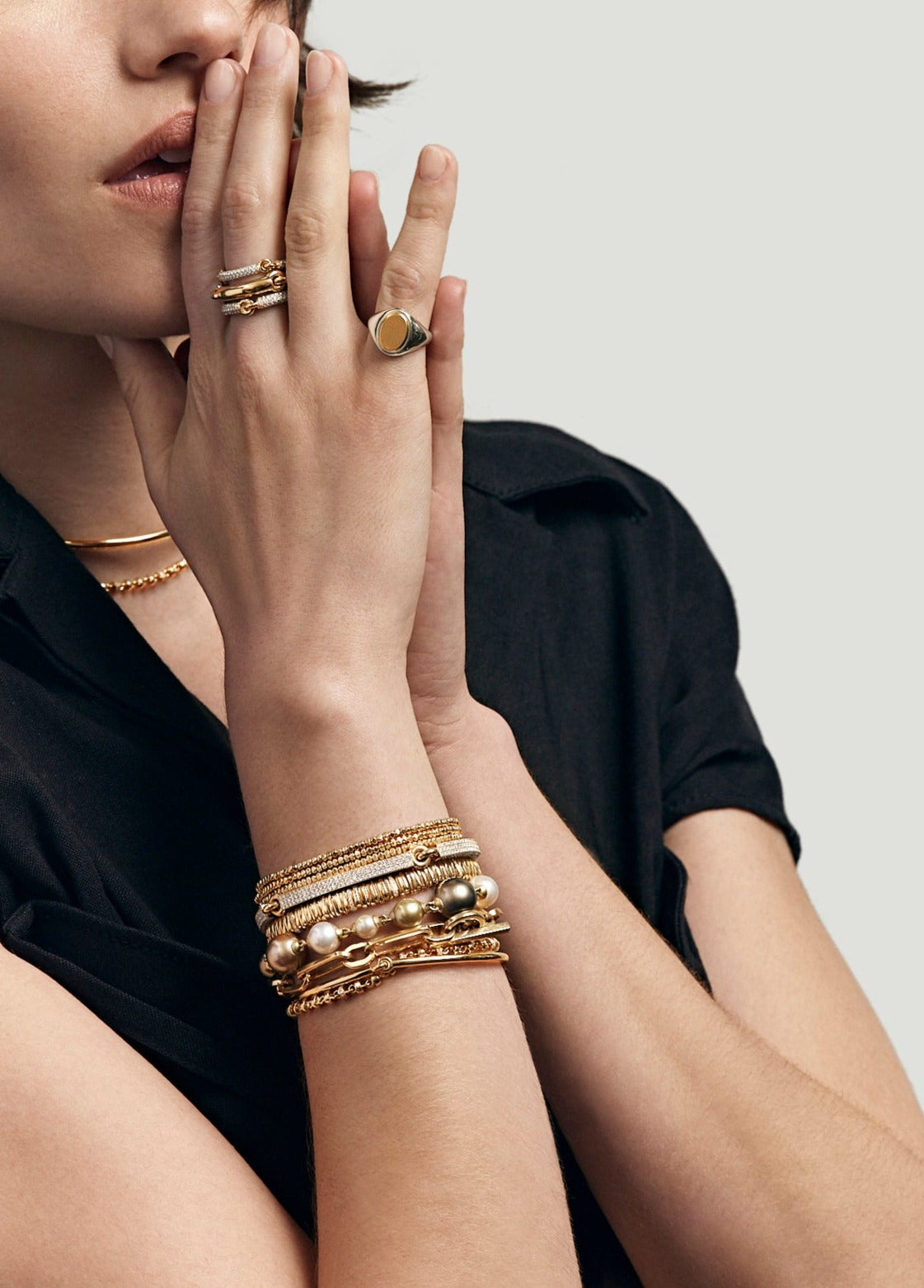 maor fine jewelry pave yellow gold perihelion bracelet