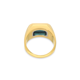 Solitaire Rectangle Ring | Small Scale | Green Tourmaline |  Mixed Metal