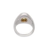 Solitaire Oval Ring | Green Peridot | Mixed Metals
