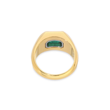 Solitaire Rectangle Ring | Small Scale | Emerald |  Mixed Metal