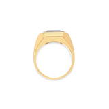Solitaire Rectangle Ring | Small Scale | Green Tourmaline |  Mixed Metal