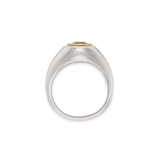 Solitaire Oval Ring | Green Peridot | Mixed Metals
