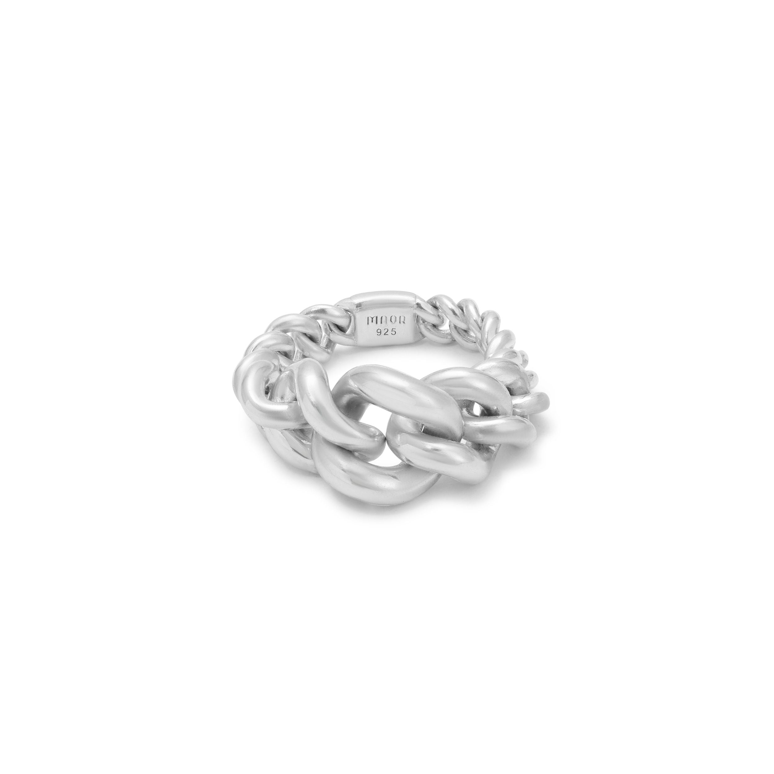 Large Chain Rings Curb Chain Ring | Large Scale | Sterling Silver – MAOR