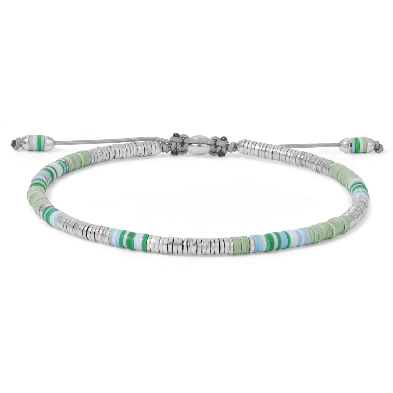 Komodo Bracelet | Green Pattern | Sterling Silver