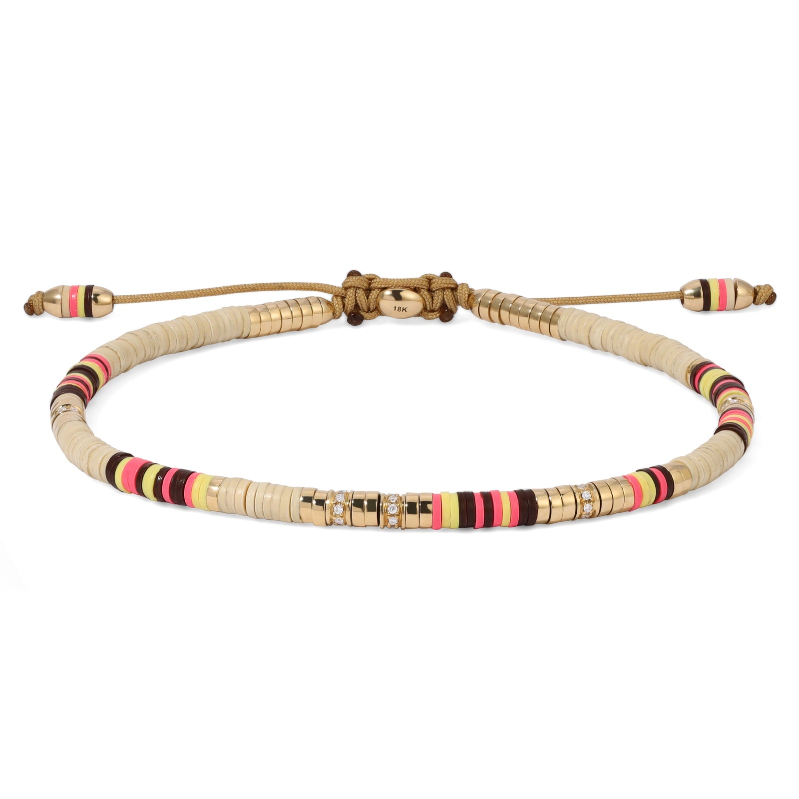 Komodo Bracelet | Tan Pattern | Pave | Yellow Gold