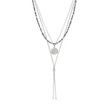 Caelis Necklace Stack | Blue Pattern | Sterling Silver