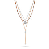 Elio Necklace Stack | Tan Pattern | Sterling Silver