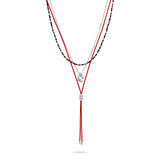 Vesta Necklace Stack | Red Pattern | Sterling Silver