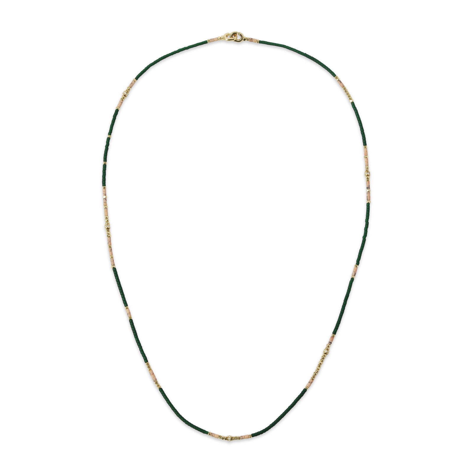 Dashur Necklace / Bracelet | Dark Green Afghan | Yellow Gold