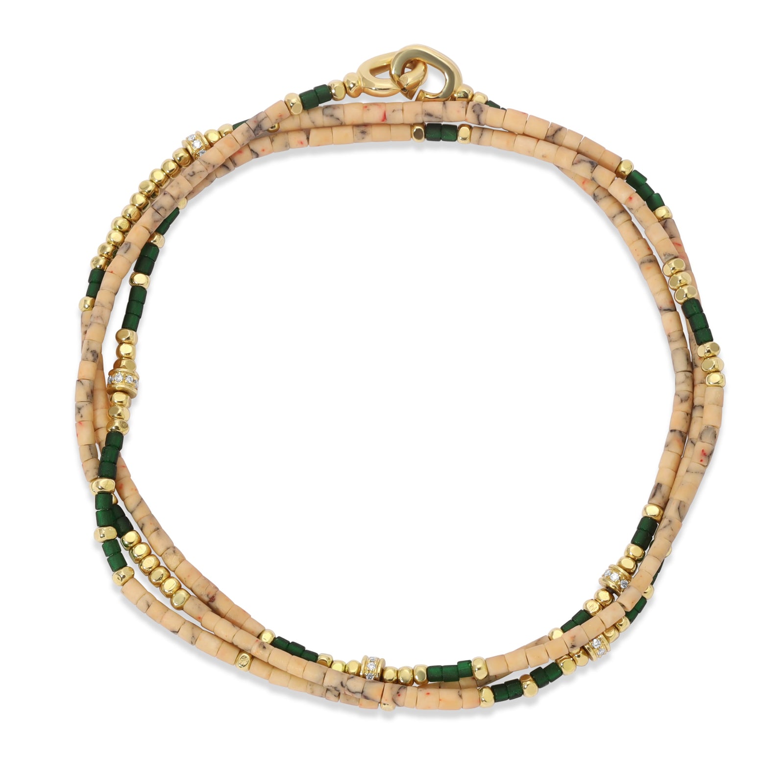 Dashur Necklace / Bracelet | Taupe Afghan | Yellow Gold