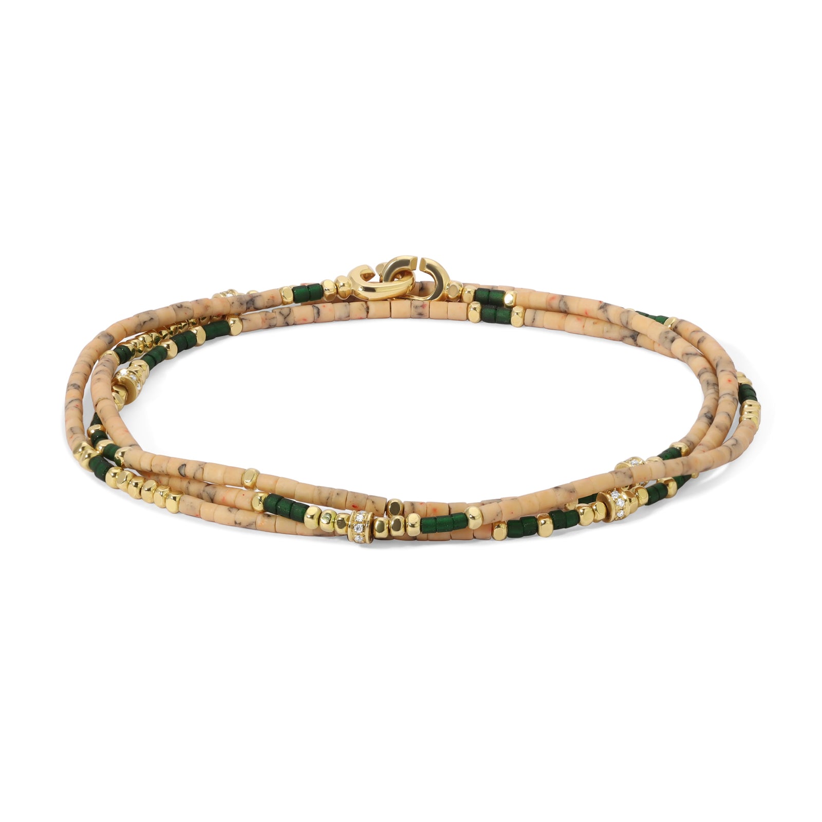 Dashur Necklace / Bracelet | Taupe Afghan | Yellow Gold