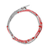 Phuket Necklace/Bracelet | Red Pattern | Sterling Silver