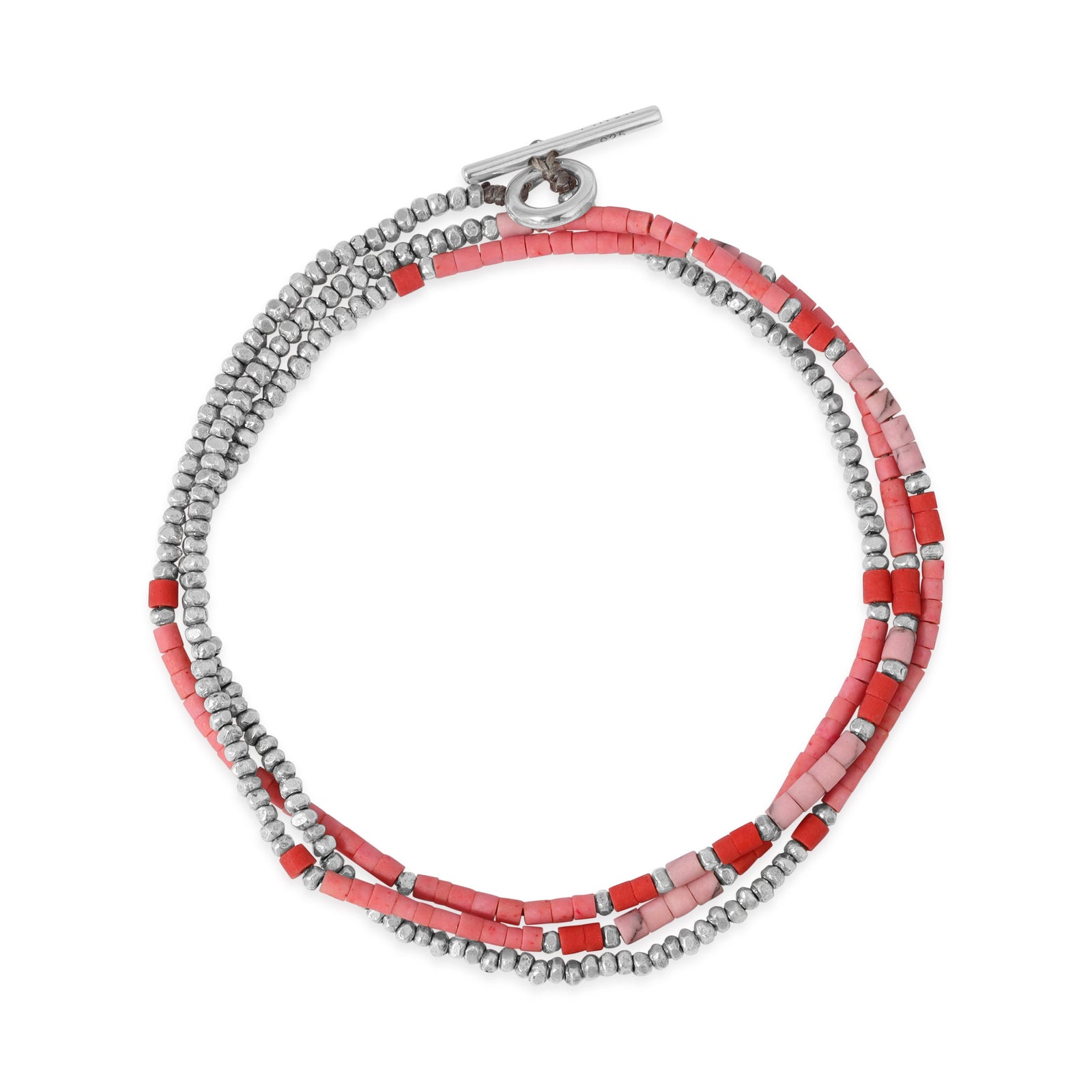 Phuket Necklace/Bracelet | Red Pattern | Sterling Silver