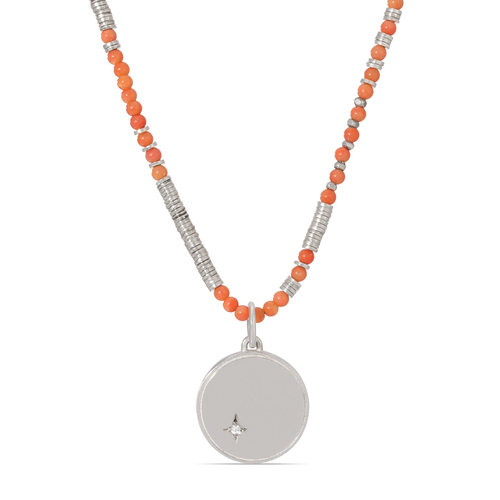 Zion Necklace | Coral | Sterling Silver