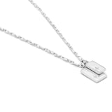 Gudo Dali Necklace | Rectangle | Diamond Detail | Sterling Silver