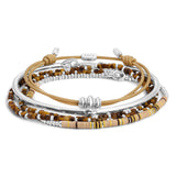 Elio Bracelet Stack | Tan Pattern | Sterling Silver