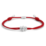 Vesta Bracelet Stack | Red Pattern | Sterling Silver