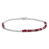 Vesta Bracelet Stack | Red Pattern | Sterling Silver