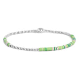 Oren Bracelet Stack | Green Pattern | Sterling Silver