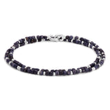 Caelis Bracelet Stack | Blue Pattern | Sterling Silver