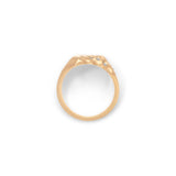 Sig Carved Ring | Rectangle | Diamond | Yellow Gold