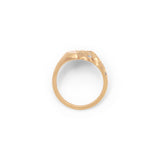 Sig Carved Ring | Oval | Diamond | Yellow Gold
