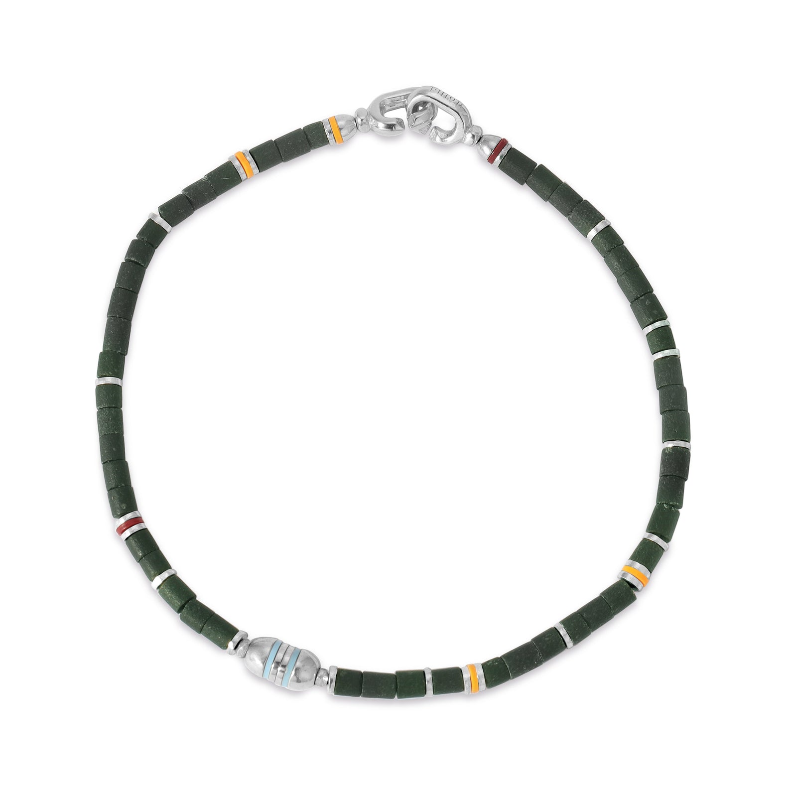 Cherish Bracelet | Dark Green Afghan Jade | Sterling Silver