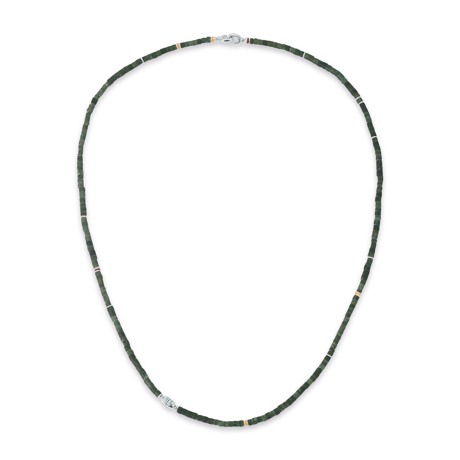 Cherish Necklace | Dark Green Afghan Jade | Sterling Silver