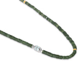 Cherish Necklace | Dark Green Afghan Jade | Sterling Silver